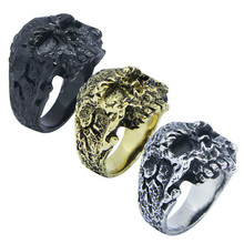 Size 7-13 Cool 316L Stainless Steel Black Gold Crack Death Skull Ring Vintage Ladies Mens Walking Skull Ring 2024 - buy cheap