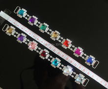 4 шт./лот цепочка-соединитель бикини с кристаллами и стразами с 7 квадратными пуговицами для плавания, цвет под заказ 2022 - купить недорого