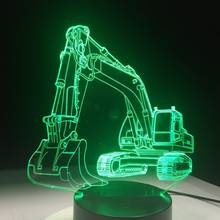 Excavator Car 7 Color Lamp 3D LED Night Lights For Kids Touch USB Table Lampara  Baby Sleeping Nightlight Remote Control Lampe 2024 - buy cheap