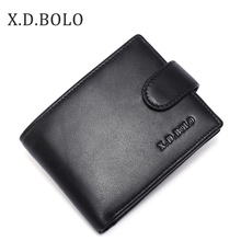 X.D.BOLO 2019 Brand Genuine Leather Wallet Mens  Coin Holders Luxury Male Cowhide Purse Men Leather Wallets for Money and Cards 2024 - buy cheap