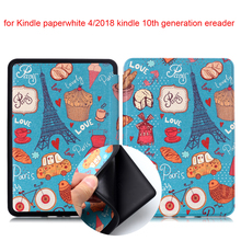 Funda inteligente para Amazon Kindle Paperwhite 4 2018, cubierta de cuero PU impresa para Kindle Paperwhite 4 + protector de pantalla 2024 - compra barato