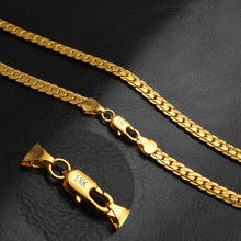 5mm 20inch Vintage Long Chain for Men Women Necklace New Trendy 18 K Gold Color Thick Bohemian Jewelry Colar Male Necklaces 2024 - buy cheap