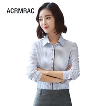 ACRMRAC Women shirt Spring and autumn shirt Slim stripe OL Formal Women shirt Womens Blouses & Shirt 2024 - buy cheap