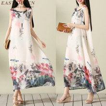 Loose Elegant Chinese Dresses Summer 2019 Sundress Ao Dai Vietnam Clothing Floral Robe Vintage Femme Qipao Ao Dai Dress TA1741 2024 - buy cheap