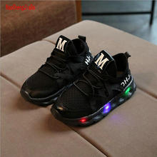 Kids shoes with LED light boys girls casual shoes glowing sneakers breathable soft bottom shiny New Spring children sports shoes 2024 - buy cheap