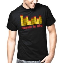 Newest Fashion Cool Summer  Men Clothing Music is Life DJ Club Dancefloor Dance Musik Street Wear T Shirt 2024 - buy cheap