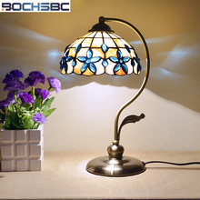 BOCHSBC European Table Lamp Blue Lilac Shell Shade Desk Light Classica Bedside Lamp Bedroom Lampada Led  Study Table Light 2024 - buy cheap
