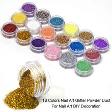 Fashion 18 Colors Mix UV Gel Nail Art Glitter Dust Powder For UV GEL Acrylic Powder Nail Art Decoration Tips DIY 2024 - buy cheap
