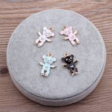 MRHUANG Oil Drop Charms 10pcs/lot Cute Bear Enamel Folating Pendant Carousel Charms for DIY Bracelet Necklace 2024 - buy cheap