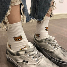 10PCS New 2019 Cute Kawai Cartoon Women Combed Cotton Socks Women Funny Bear 5 colors Lovely Animal Pattern Casual Sock 2024 - buy cheap