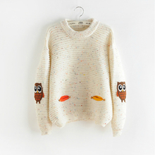 Suéter feminino colorido catton, pulôver folgado de malha quente para mulheres, primavera e outono, frete grátis 2024 - compre barato