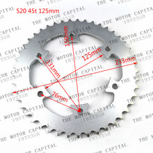 Cadena de aluminio con 6 agujeros para motocicleta, piñón de cadena trasero, 520, 43 dientes, 125mm 2024 - compra barato