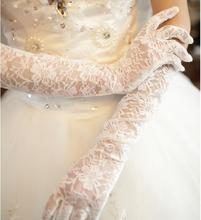 Длинные женские перчатки для подружки невесты, длинные перчатки для вождения, УФ, танцев, цвета слоновой кости, белого, красного, черного цветов 2024 - купить недорого