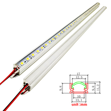Barra de luces LED con carcasa de aluminio en U + cubierta de PC para armario, 5 unids/lote, DC12V SMD 5730 7020 4014 2835 5050 100cm 2024 - compra barato