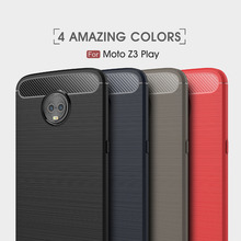 Funda trasera del teléfono de fibra de carbono cepillado para Motorola Z3 Play, funda de silicona suave para Moto Z Z2 Z3 E5 G6 Play 2024 - compra barato