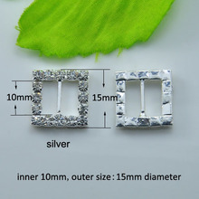 50pcs/Lot 15mm Square Clear Rhinestone Buckle Invitation Ribbon Slider For Belts or Wedding Supplies Decoration( L0003 )10mm bar 2024 - buy cheap