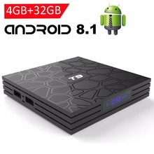 Dispositivo de TV inteligente T9, decodificador con Android 2018, 4GB, 64GB, RK3328, cuatro núcleos, Bluetooth 4,0, H2.65, 4K, WIFI 8,1 GHz/5GHz, reproductor multimedia, 2,4 2024 - compra barato