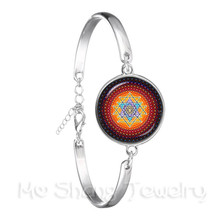 Indian Lucky Flower Jewelry Religious Mandalas Trendy Chain Bracelet Zen Charms 18mm Glass Cabochon OM Yoga Jewerly Bangle 2024 - buy cheap