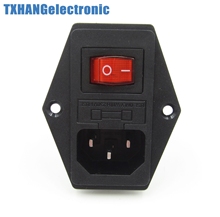 Black Red AC 250V 10A 3 Terminal Power Socket with Fuse Holder 2024 - buy cheap