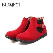 Big size 34-52 New Round  Toe Buckle Boots for Women Sexy Ankle Boots Heels Fashion warm Winter  Spring  Autumn Casual Shoes 502 2024 - buy cheap