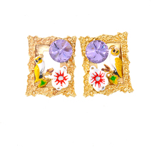 Baroque Retro square metal flower earrings shape long drop earrings Baroque Vintage retro wind earrings 2024 - buy cheap