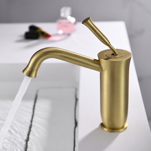 Bathroom Basin Faucet Brushed Gold Brass Single Handle Single Hole Mixer Tap Deck Mounted Hot And Cold Black Tap Sink Faucet 2024 - buy cheap