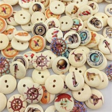 30/50/100pcs Mixed Pattern Wood Buttons Fit Sewing or Scrapbooking 15mm WB211 2024 - buy cheap