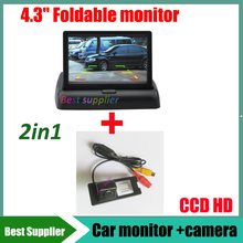 Monitor de espelho para carro 2 em 1, 4.3 '', lcd + sistema de estacionamento automotivo para renault fluence duster hd ccd, visão traseira câmera fotográfica para câmera 2024 - compre barato