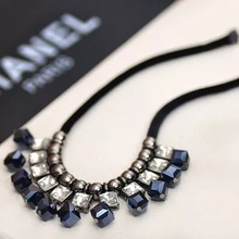 Эффектное ожерелье KNOCK, модная женская брендовая винтажная цепочка, узкие квадратные короткие ожерелья с кристаллами и подвеска, ювелирные изделия 2024 - купить недорого