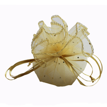 (100pcs/lot)25cm 34cm and 38cm Diameter size gold round organza bag gift bag sweet bag wedding pouch for gift 2024 - buy cheap