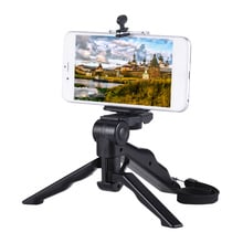 Andoer Mini Tripod Stand Support Holder Hand Grip Stabilizer w/Smartphone Clip Bracket for iPhone for Samsung Galaxy 2024 - buy cheap