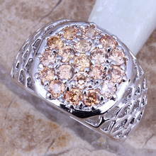 Impresionante morganita marrón, anillo Chapado en plata, tamaño 6 / 7 / 8 / 9 R0255 2024 - compra barato