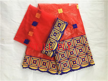 Tela Broder bazin riche para mujer, tejido rojo africano, tejido de algodón brocado, jacquard, 5 + 2 yardas/lote 2024 - compra barato
