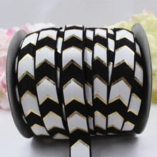 16612-10 ,5/8'' 16MM hot gold print wave Elasticity ribbon ,10 yards DIY handmade hair accessories Material , free shipping 2024 - buy cheap