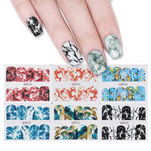 12 Patterns/Sheet Nail Water Decal Marble Grain Nail Art Water Transfer Decal Sticker For Nail Art Tattoo 2024 - buy cheap