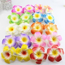 2019 popular Brand New 50 large assorted color double layer Foam Hawaiian Plumeria flower Frangipani Flower bridal hair clip 6cm 2024 - buy cheap