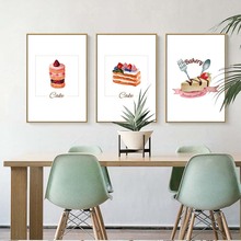Vinsonloud decoração de casa moderna arte da parede poster imagem impressão em tela óleo sem moldura desenhos sobremesa bolo muffin cup bolo 2024 - compre barato