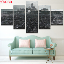 Pintura de diamantes 5D Diy, paisaje de construcción de ciudad Retro, accesorios de decoración del hogar, bordado de diamantes de imitación, 5 uds. 2024 - compra barato