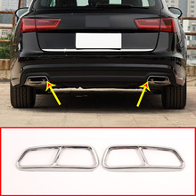 2pcs Stainless Steel Chrome Exhaust Pipe Cover For Audi A6 A7 C7 2016-2018 Accessories 2024 - buy cheap