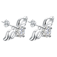 shiny zircon wings Top quality free shipping silver plated Earrings for women fashion jewelry /UJKIQHMT XUUIXRKX 2024 - buy cheap