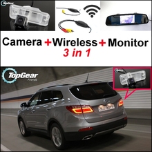 3 в 1 Специальная камера заднего вида + беспроводной приемник + зеркальный монитор DIY резервная система парковки для Hyundai Maxcruz 2013 ~ 2015 2024 - купить недорого