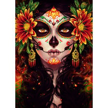 girl 3D DIY Full Square Diamond painting Round 5d Diamond Embroider sale Mosaic home decoration painting A masked woman 2024 - buy cheap