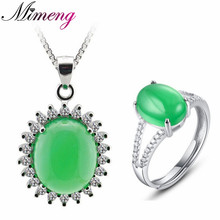 Guarantee AAA 100% Sterling Silver 925 Natural Green  Jewelry Sets for Women Free Shipping 2024 - buy cheap