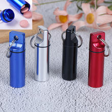 1pc 4 Colors Waterproof Aluminum Pill Box Medicine Case Container Bottle Holder Keychain Carabiner Outdoor Pill Case PillBox 2024 - buy cheap