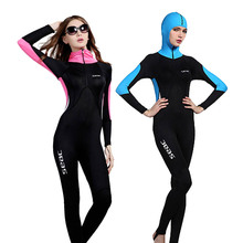 Hisea Full Body With Cap Women Wetsuit Long Sleeve Diving Suit Anti UV Pro Snorkeling Surfing Swimming Diving Have Chest Pad 2024 - buy cheap