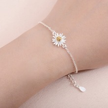 Shuangshuo-pulsera de crisantemo para mujer, joyería de moda de alta calidad, brazalete de girasol, brazalete floral de abalorio femenino 2024 - compra barato
