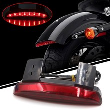 Motocicleta traseiro fender edge red lens led luz da cauda parar de aviso luz vermelha se encaixa para harley ferro 883 xl883n xl1200n picado 2024 - compre barato