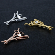 Fashion Gold Silve Barber Shop Hair Dresser Tools Scissors Shears Brooches Accessories Brooches Pins Gift For Men Women 2024 - buy cheap
