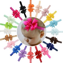 1PCS Grosgrain Ribbon Bow Flower  Headbands Solid Color Girl Elastic Hair Bands Kids Hair Tie Hair Accessories 567 2024 - buy cheap