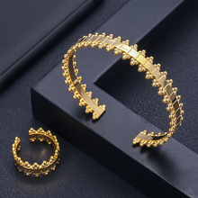 Janlie conjunto de joias de luxo com pulseira bracelete africano, conjunto exclusivo de joias de casamento zircônia cúbica cristal cz dubai para mulheres 2024 - compre barato